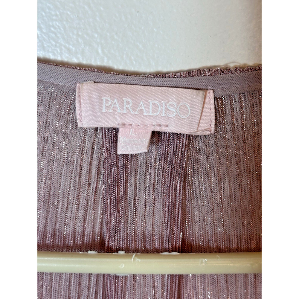 Paradiso Romper Womens Large Pink Shimmer Pockets Balloon Tie Retrofete Inspired - Picture 3 of 10
